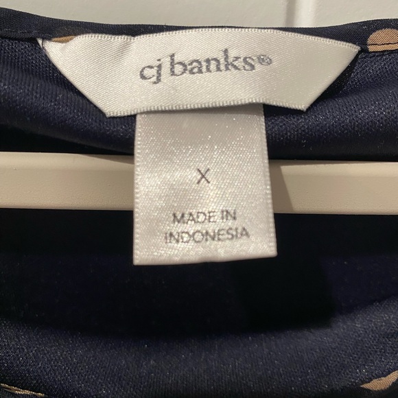 CJ Banks Navy and Cream Polka Dot Sleeveless Camisole - Picture 2 of 5